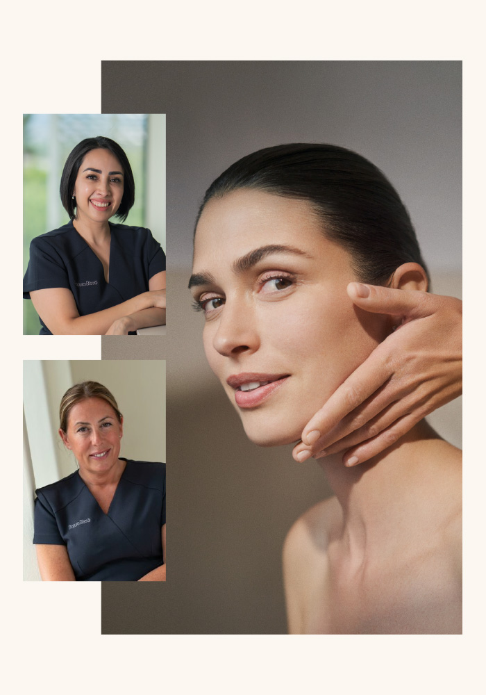 Collage modelo en tratamiento con Elsa Vila y Cynthia Aguilar